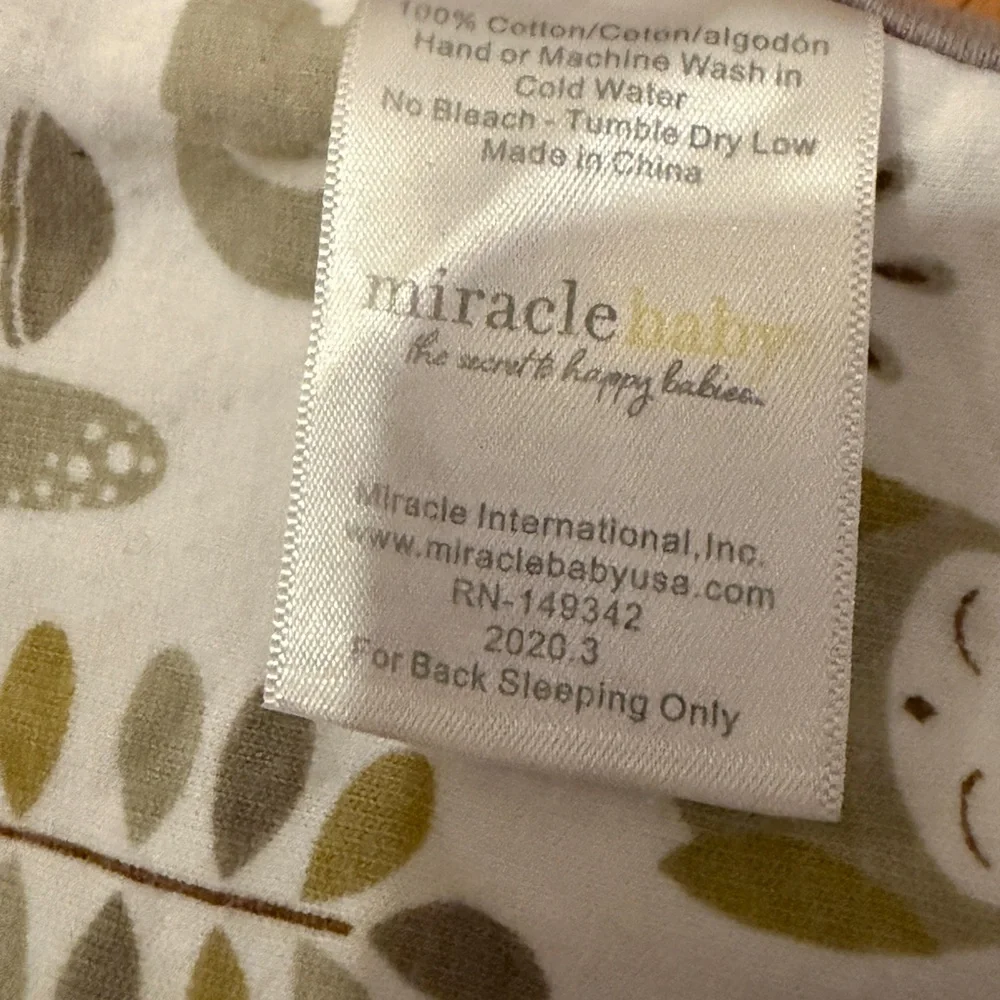 Miracle Kids Animal Print Swaddle Blanket - Cream and Gray